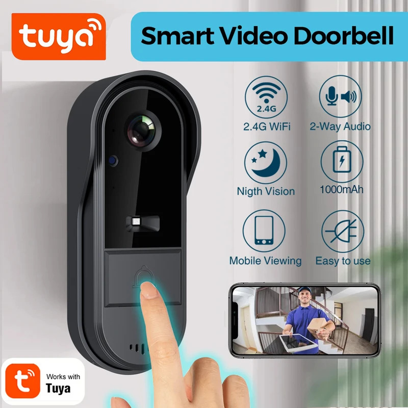 Smart Doorbell Wired - Tuya WiFi-Türklingel 2-Wege HD 1080P, microSD/Cloud,