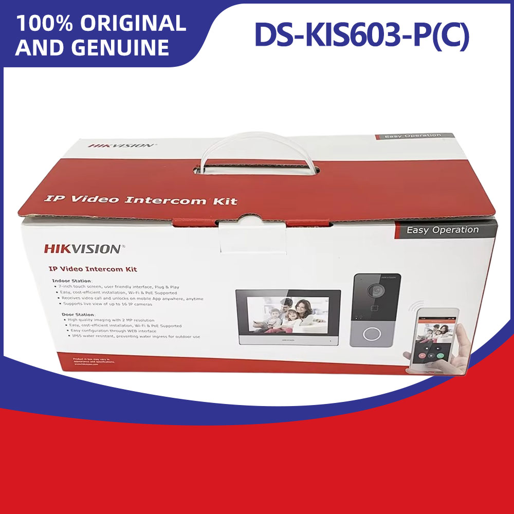 Smart Doorbell Wired - Hikvision DS-KIS603-P IP-Video-Gegensprechanlage-Set inklusive DS-KV6113-WPE1(C) POE