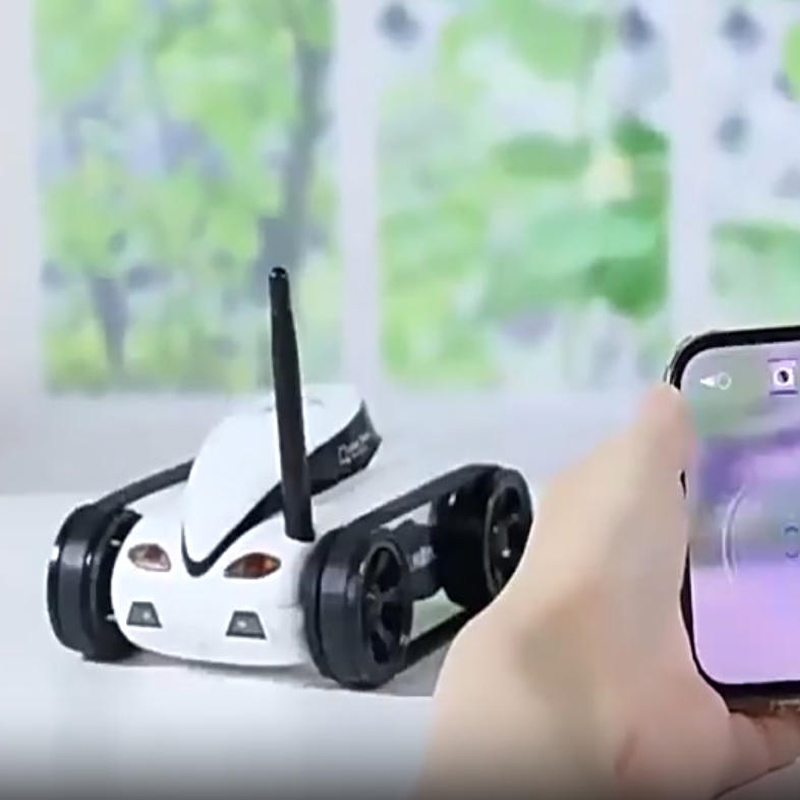 Home Automation Tutorial - Ferngesteuerter Vierkanaliger Echtzeit-Übertragungskamera-Kleintank 777-272 WiFi Mobiles