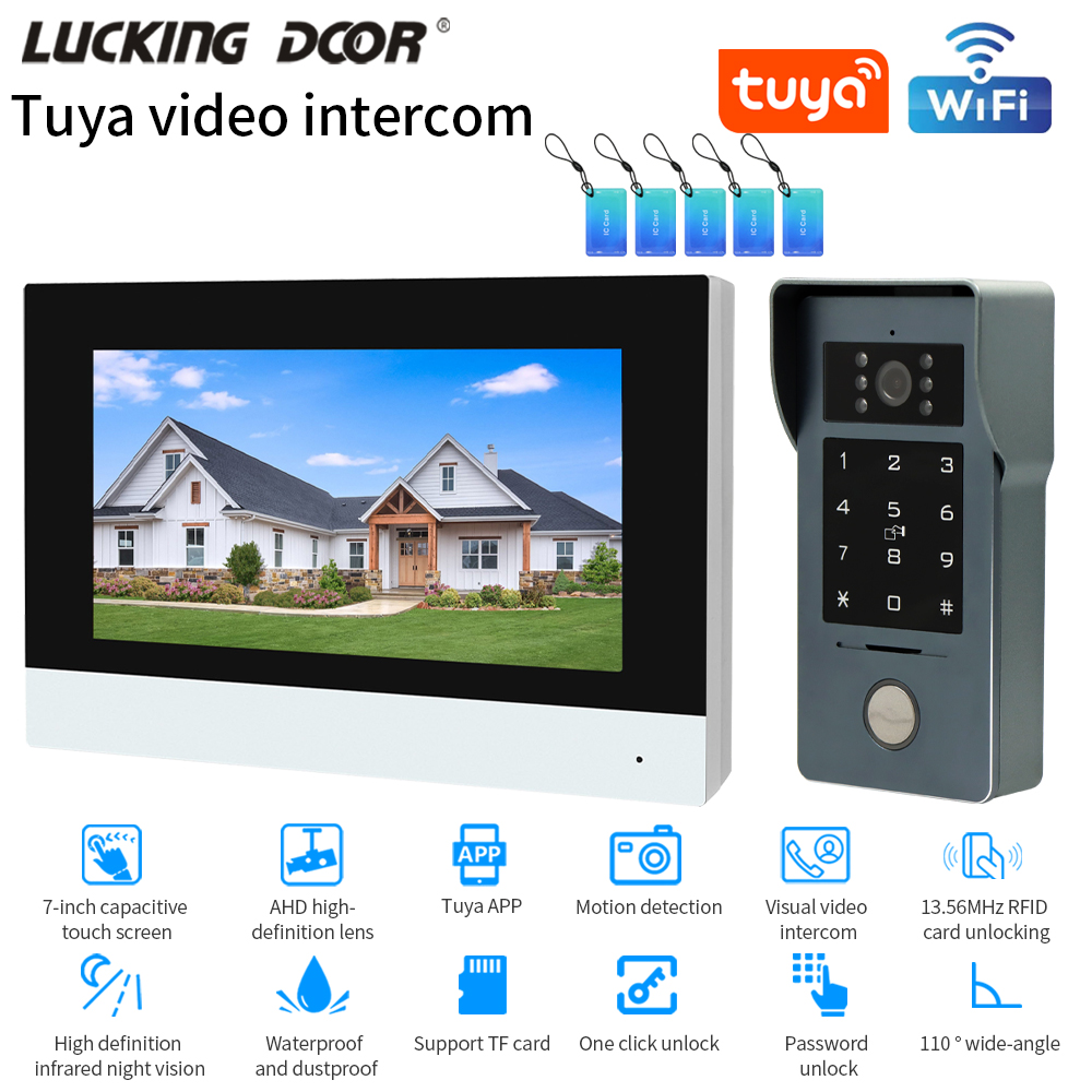 Smart Doorbell Wired - Tuya Wifi 7/10 Zoll Video Intercom