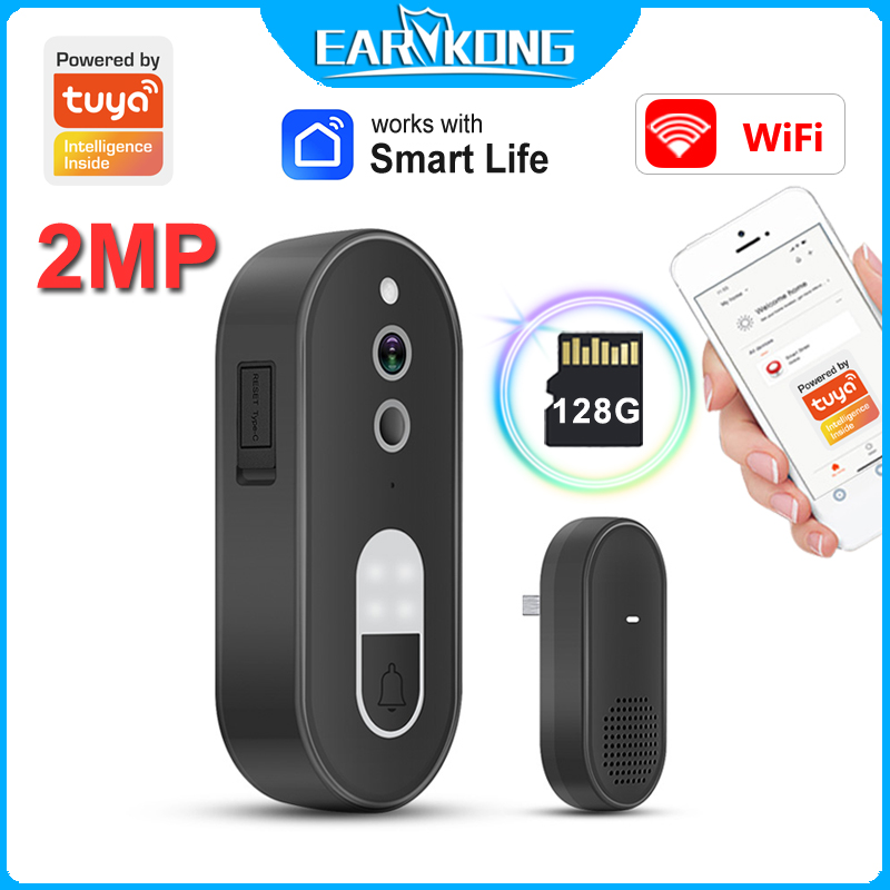 Smart Doorbell Wired - WLAN-Video-Türklingel Kompatibel mit Tuya Smart Life,