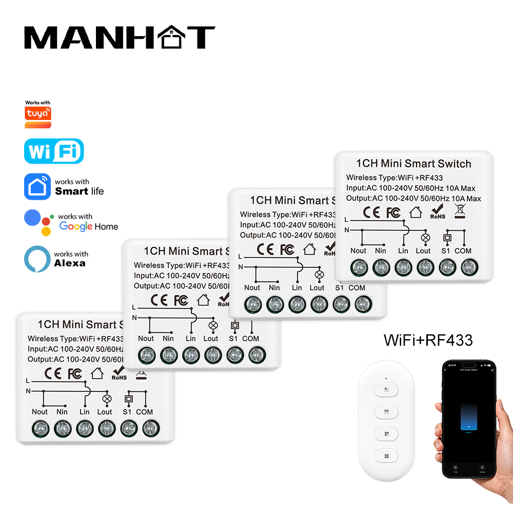Home Automation Ideas - 10A Mini WLAN Smart Switch RF433Mhz