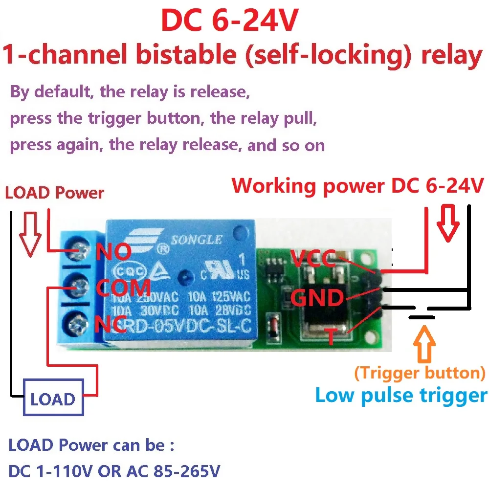 Shelly Relay Module - DC 6V 9V 12V 24V Flip-Flop-Relaismodul,