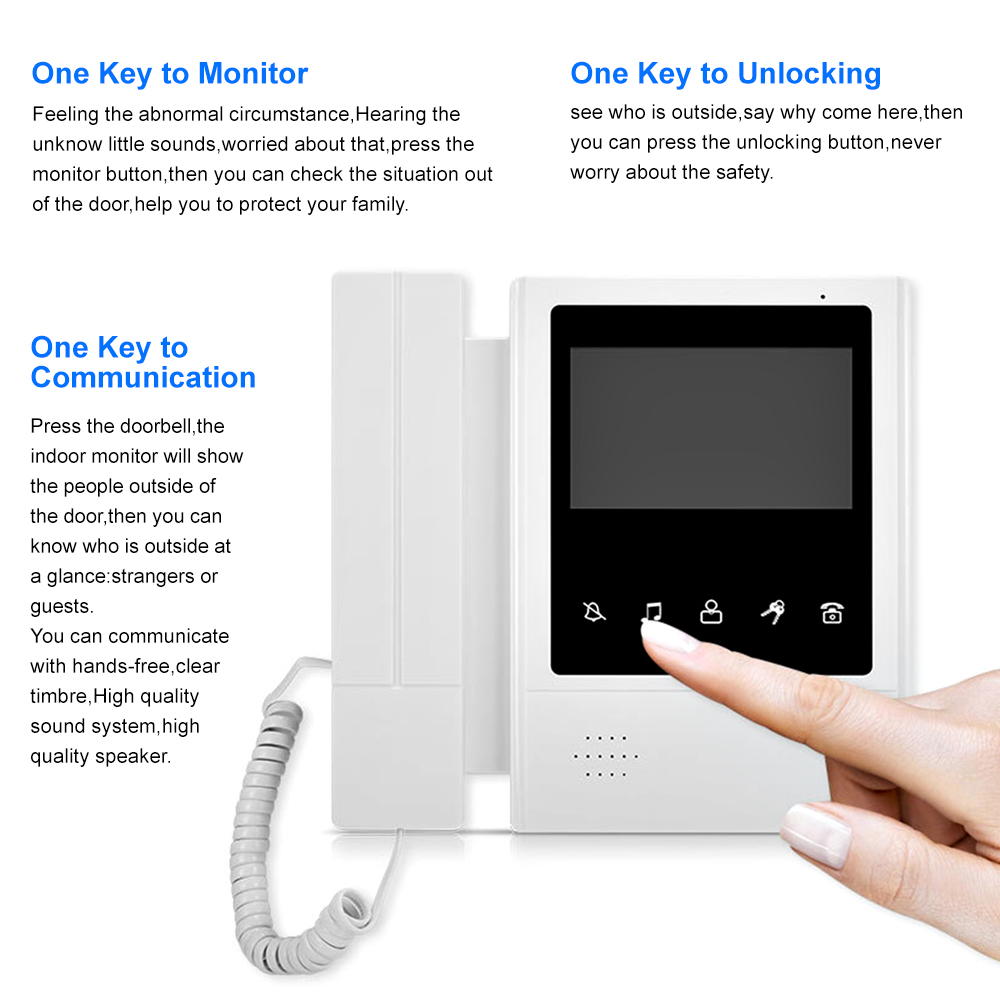 4,3 Zoll LCD-Video-Intercom-Sy – Smart Doorbell Wired Bewertung und Preis