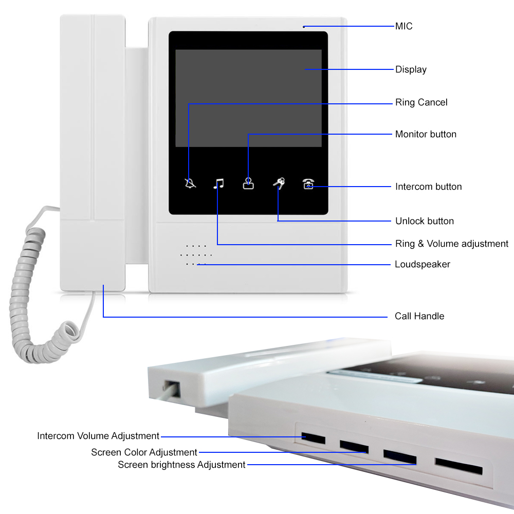 4,3 Zoll LCD-Video-Intercom-Sy – Smart Doorbell Wired Bewertung und Preis