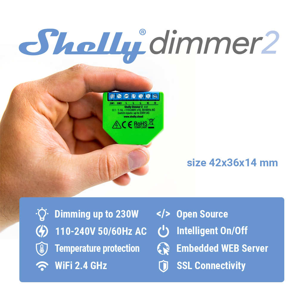 Shelly Dimmer 2, intelligenter – Shelly Relay Module Bewertung und Preis